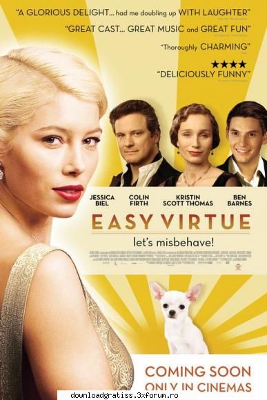 easy virtue (2009) dvdrip- plot:a young englishman marries glamorous american. when brings her home